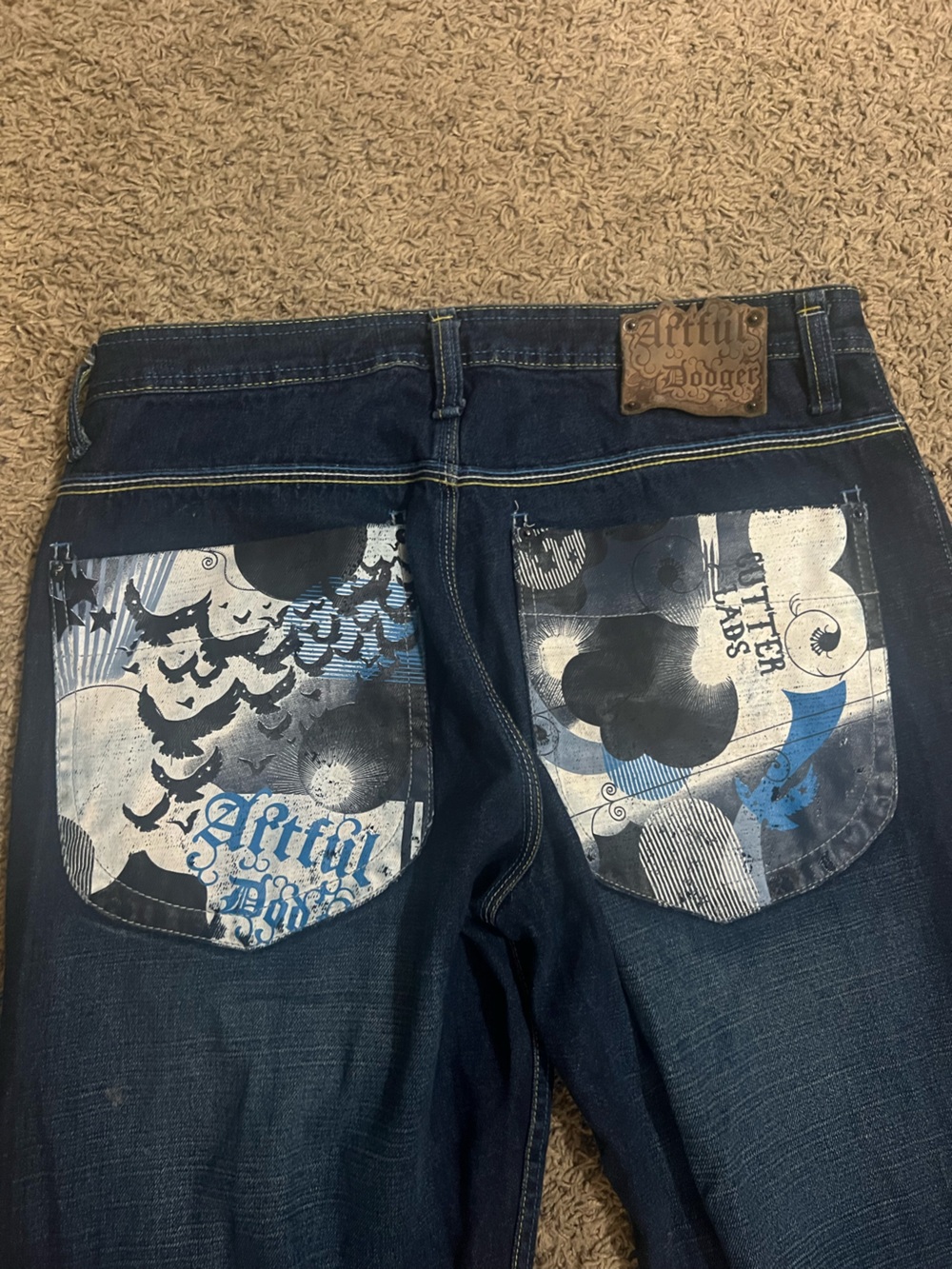 Vintage Artful Dodger Graphic Dark Blue Men's Jeans